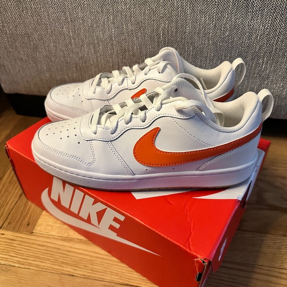 Nike Shoes - Nike Court Borough Low 2 in White and Orange